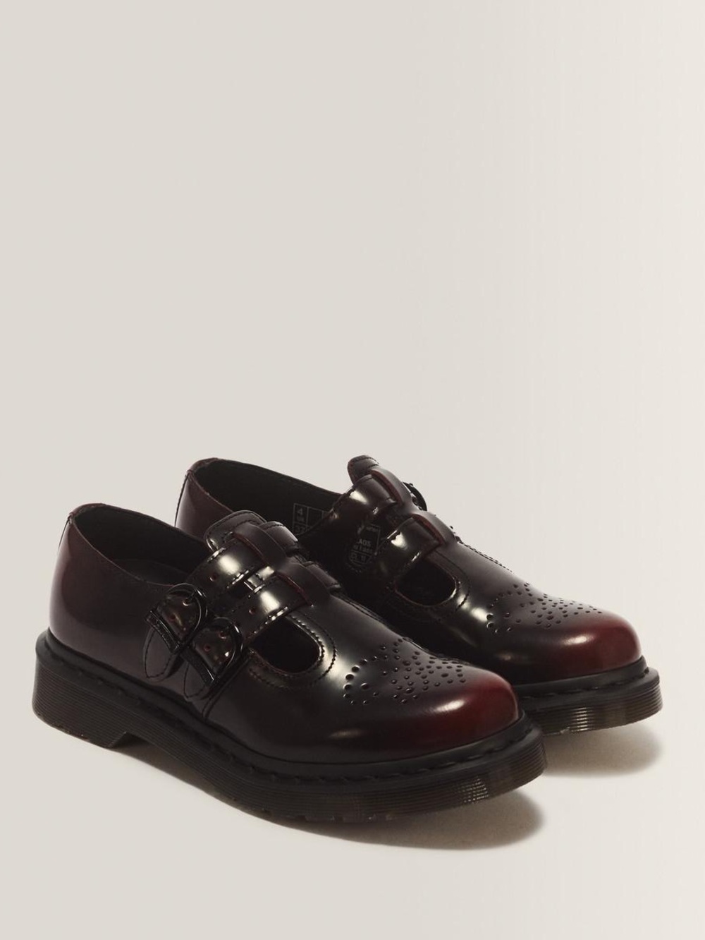 Dr. Martens Mary Jane Chunky Shoe Burgundy Cherry Red 🍒 Arcadia Leather - Picture 11 of 15